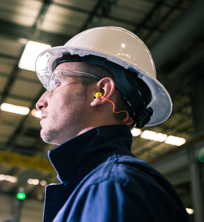 Wearing store hard hat