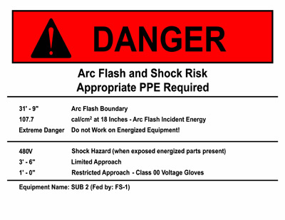 arc flash boundary label