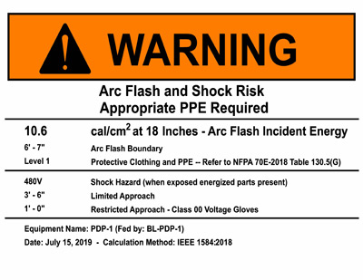 arc flash boundary Dc incident energy Ed